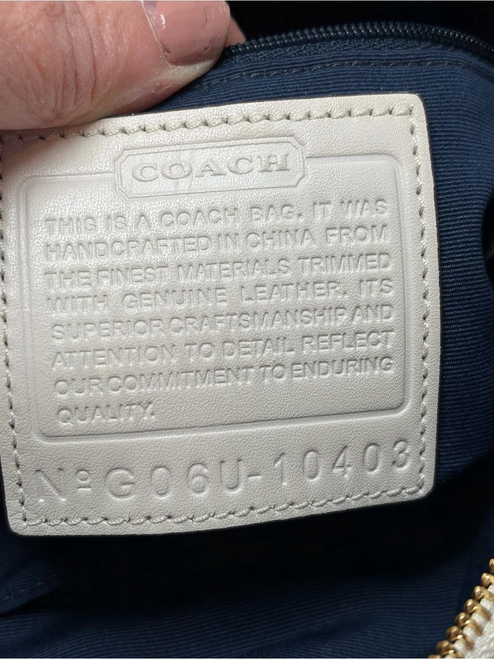 Coach Signature Legacy Duffel Denim & white leather Convertible Bag #10403